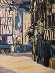 peinture de vue sur une rue ancienne de Rouen.